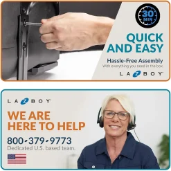 Office Chairs*La-Z-Boy Aberdeen Bonded Leather Computer and Desk Chair, Black (51545-BLK)