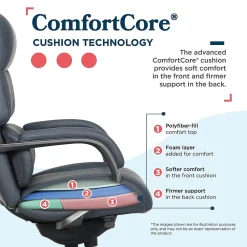 Office Chairs*La-Z-Boy Aberdeen Ergonomic Bonded Leather Swivel Executive Chair, Dark Blue (51545-DBLU)