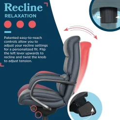 Office Chairs*La-Z-Boy Aberdeen Ergonomic Bonded Leather Swivel Executive Chair, Dark Blue (51545-DBLU)