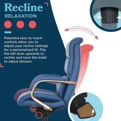 Office Chairs*La-Z-Boy Aberdeen Ergonomic Bonded Leather Swivel Executive Chair, Blue (51545-BLU)