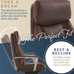 Ergonomic Chairs*La-Z-Boy Alton Ergonomic Bonded Leather Swivel Executive Chair, (51544-BRN) Brown