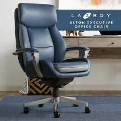 Ergonomic Chairs*La-Z-Boy Alton Ergonomic Bonded Leather Swivel Executive Chair, (60029-DS) Blue