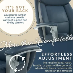 Ergonomic Chairs*La-Z-Boy Alton Ergonomic Bonded Leather Swivel Executive Chair, (60029-DS) Blue