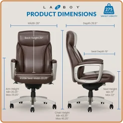 Ergonomic Chairs*La-Z-Boy Arcadian Bonded Leather Executive Chair, (60008) Brown