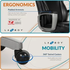 Ergonomic Chairs*La-Z-Boy Arcadian Bonded Leather Executive Chair, (60009) Black