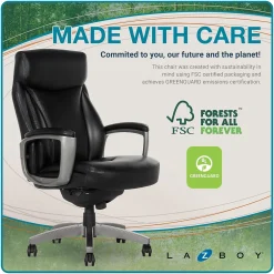 Ergonomic Chairs*La-Z-Boy Arcadian Bonded Leather Executive Chair, (60009) Black