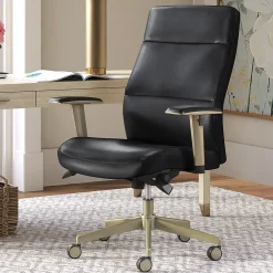 Office Chairs*La-Z-Boy Baylor Ergonomic Faux Leather Swivel Executive Chair, Black (CHR10085B)