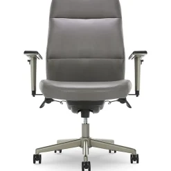 Office Chairs*La-Z-Boy Baylor Ergonomic Faux Leather Swivel Executive Chair, Gray (CHR10085C)