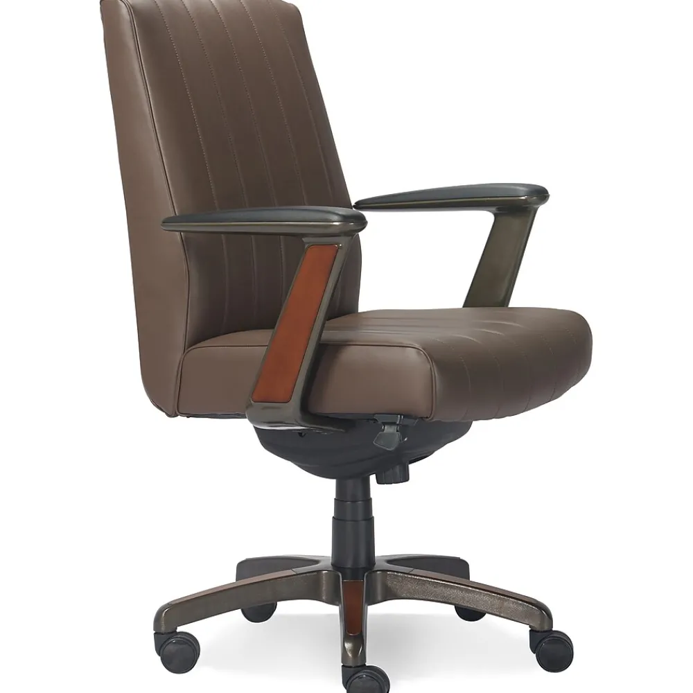 Office Chairs*La-Z-Boy Bennett Ergonomic Faux Leather Swivel Executive Chair, Brown (CHR10082C)