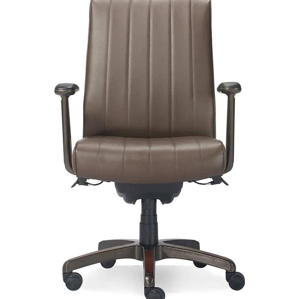 Office Chairs*La-Z-Boy Bennett Ergonomic Faux Leather Swivel Executive Chair, Brown (CHR10082C)
