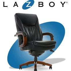 Office Chairs*La-Z-Boy Big & Tall Edmonton Ergonomic Bonded Leather Swivel Executive Chair, Black (45764A)