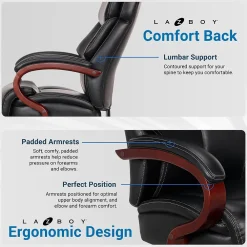 Ergonomic Chairs*La-Z-Boy Bradley Bonded Leather Executive Chair, (46089-CC) Black