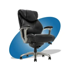 Office Chairs*La-Z-Boy Cantania Ergonomic Bonded Leather Swivel Executive Chair, Black (45776A)