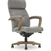 Office Chairs*La-Z-Boy Greyson Ergonomic Bonded Leather Swivel Executive Chair, Gray (CHR10086A)