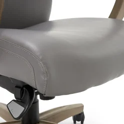 Office Chairs*La-Z-Boy Greyson Ergonomic Bonded Leather Swivel Executive Chair, Gray (CHR10086A)
