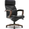 Office Chairs*La-Z-Boy Greyson Ergonomic Bonded Leather Swivel Executive Chair, Black (CHR10086B)