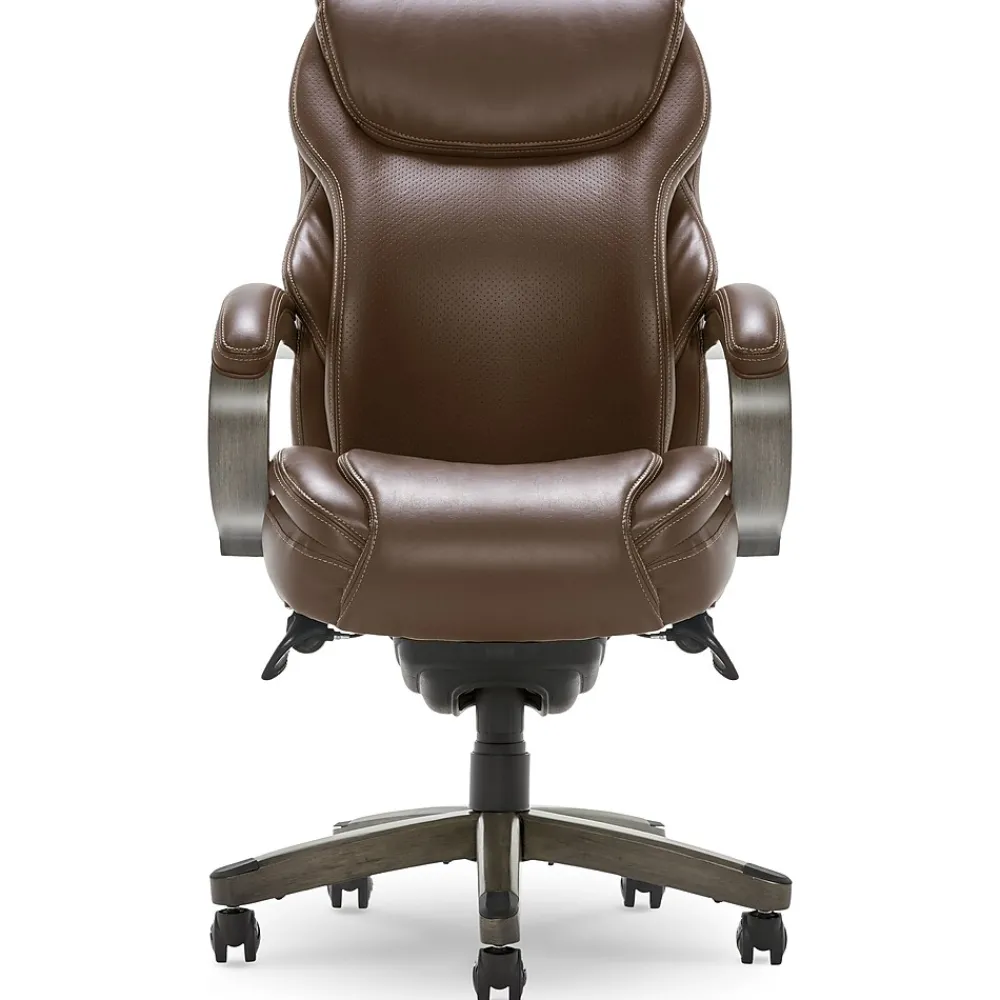 Office Chairs*La-Z-Boy Hyland Ergonomic Faux Leather Swivel Executive Chair, Brown (CHR10044C)