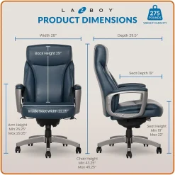 Ergonomic Chairs*La-Z-Boy Leather Executive Chair, (51447) Blue