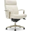 Office Chairs*La-Z-Boy Melrose Ergonomic bonded Leather Swivel Executive Chair, White (CHR10084B)