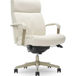Office Chairs*La-Z-Boy Melrose Ergonomic bonded Leather Swivel Executive Chair, White (CHR10084B)