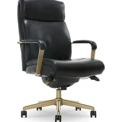 Office Chairs*La-Z-Boy Melrose Ergonomic Bonded Leather Swivel Executive Chair, Black (CHR10084A)