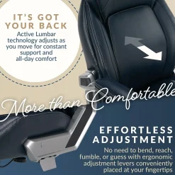Ergonomic Chairs*La-Z-Boy Meyer Ergonomic Bonded Leather Swivel Executive Chair, (60082-NVY) Navy
