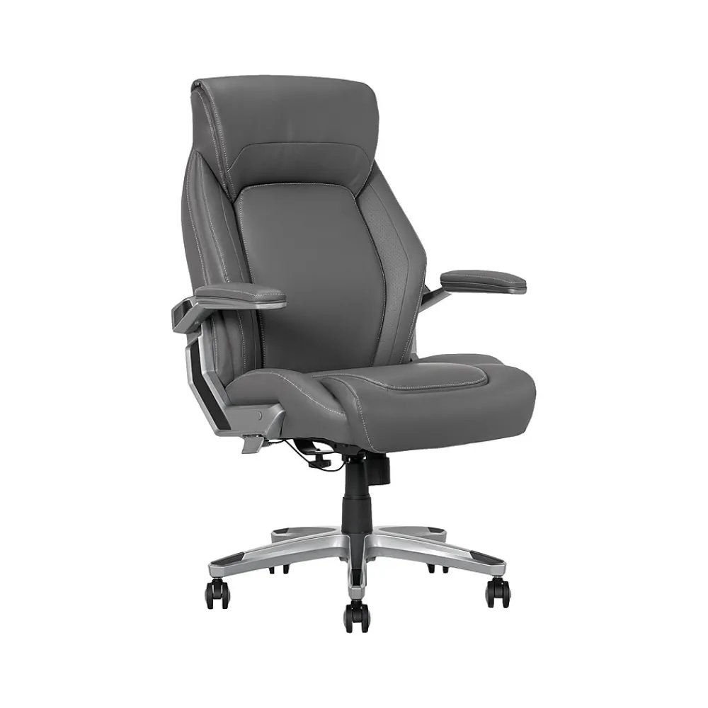 Ergonomic Chairs*La-Z-Boy Meyer Ergonomic Bonded Leather Swivel Executive Chair, (60082-GRY) Gray