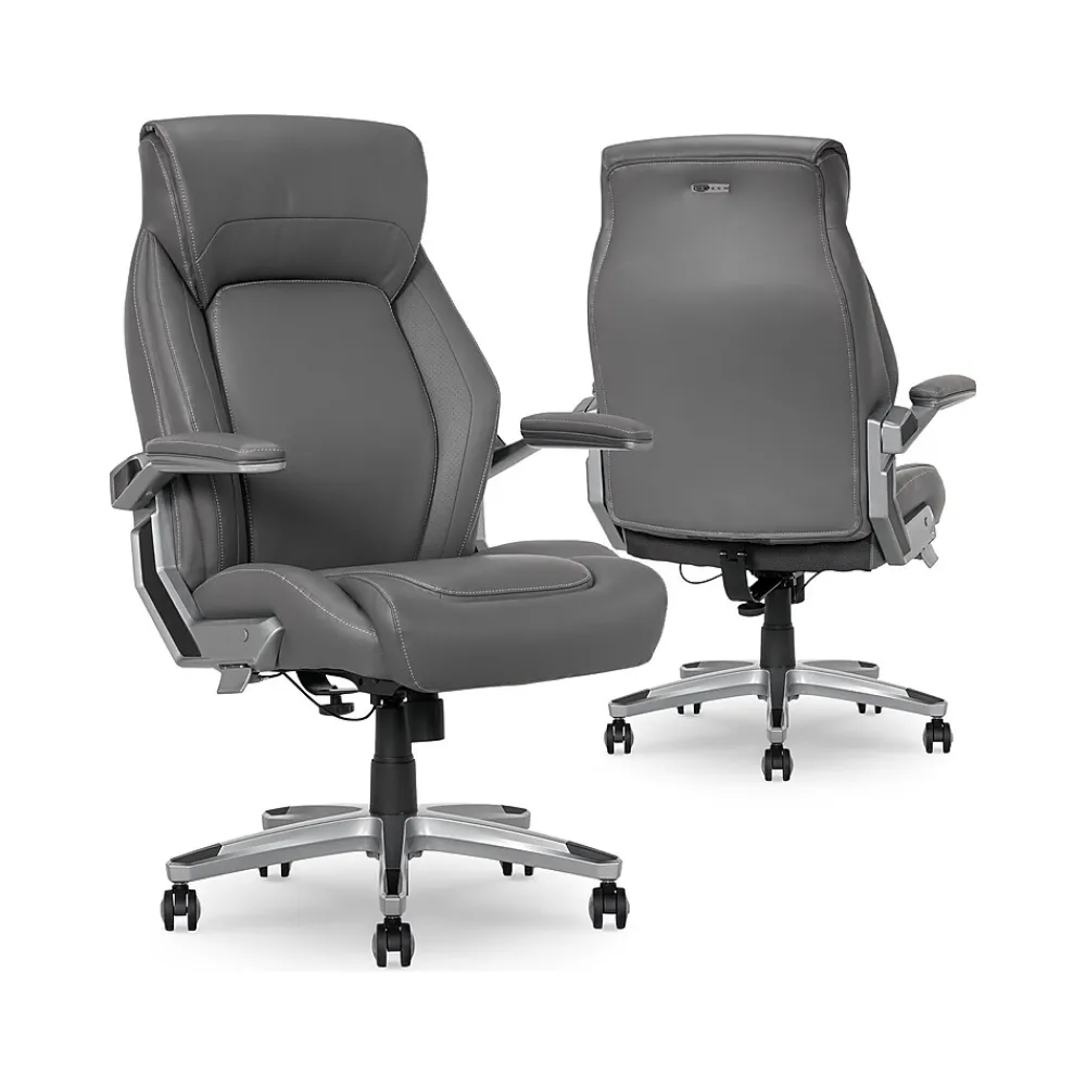 Ergonomic Chairs*La-Z-Boy Meyer Ergonomic Bonded Leather Swivel Executive Chair, (60082-GRY) Gray