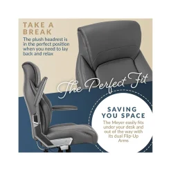 Ergonomic Chairs*La-Z-Boy Meyer Ergonomic Bonded Leather Swivel Executive Chair, (60082-GRY) Gray