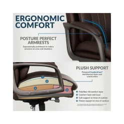 Ergonomic Chairs*La-Z-Boy Nova Ergonomic Polyurethane Swivel Executive Chair, (52372-BRN) Brown