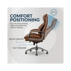 Ergonomic Chairs*La-Z-Boy Nova Ergonomic Polyurethane Swivel Executive Chair, (52372-CBRN) Cognac