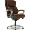 Office Chairs*La-Z-Boy Salerno Ergonomic Bonded Leather Swivel Executive Chair, Brown (45778-BRN)