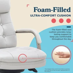 Office Chairs*La-Z-Boy Sonata Ergonomic Bonded Leather Swivel Executive Chair, Gray and Graphite (CCHR10014B)