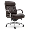 Office Chairs*La-Z-Boy Sonata Ergonomic Bonded Leather Swivel Executive Chair, Dark Brown and Chrome (CCHR10014E)