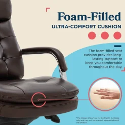 Office Chairs*La-Z-Boy Sonata Ergonomic Bonded Leather Swivel Executive Chair, Dark Brown and Chrome (CCHR10014E)