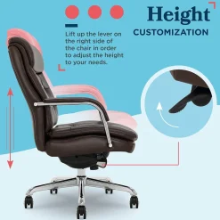 Office Chairs*La-Z-Boy Sonata Ergonomic Bonded Leather Swivel Executive Chair, Dark Brown and Chrome (CCHR10014E)