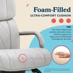 Office Chairs*La-Z-Boy Symphony Ergonomic Bonded Leather Swivel Executive Chair, Gray and Graphite (CCHR10013B)