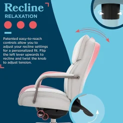 Office Chairs*La-Z-Boy Symphony Ergonomic Bonded Leather Swivel Executive Chair, Gray and Graphite (CCHR10013B)