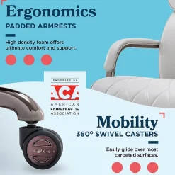 Office Chairs*La-Z-Boy Symphony Ergonomic Bonded Leather Swivel Executive Chair, Gray and Graphite (CCHR10013B)