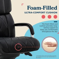 Office Chairs*La-Z-Boy Symphony Ergonomic Bonded Leather Swivel Executive Chair, Black and Chrome (CCHR10013D)