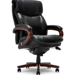 Office Chairs*La-Z-Boy Trafford Ergonomic Bonded Leather Swivel Executive Chair, Black (45782A)