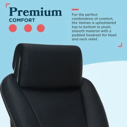 Office Chairs*La-Z-Boy Vannes Ergonomic Faux Leather Swivel Executive Chair, Black (60101-BLK)