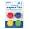 Clips & Fasteners|Learning Resources Super Strong Magnetic Clips 1.5" in Diameter, Assorted, Pack of 4 (LER2692)
