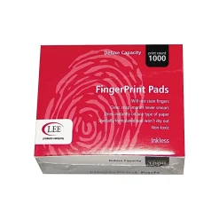 Stamps & Stamp Pads|Lee Inkless Fingerprint Pad, 2 1/4"W x 1 3/4"D, Black, 12/Pack (03127)