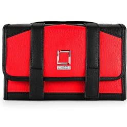 5" Faux Leather Travel Organizer, Water Resistant, Red Black (LENLEA025)<Lencca Discount