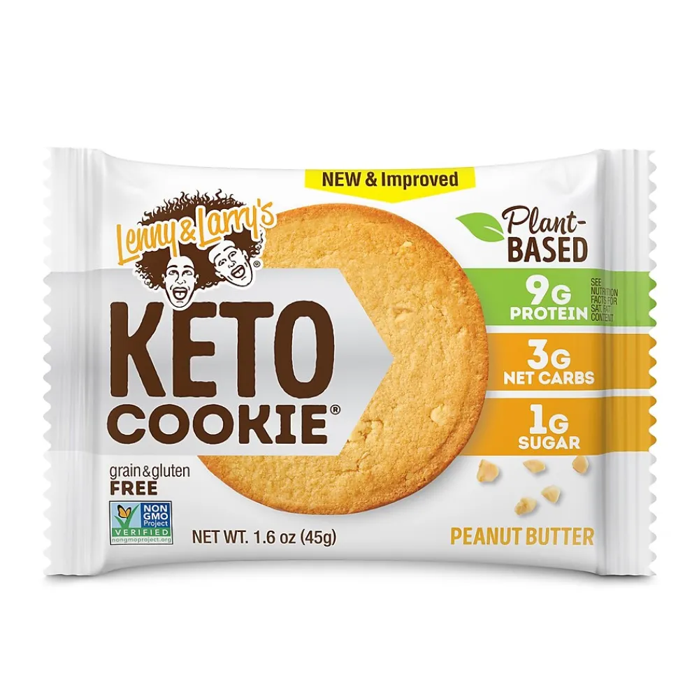 Lenny & Larry's Keto Gluten Free Peanut Butter Cookies, 1.6 oz., 12 Packs/Box (220-02084)