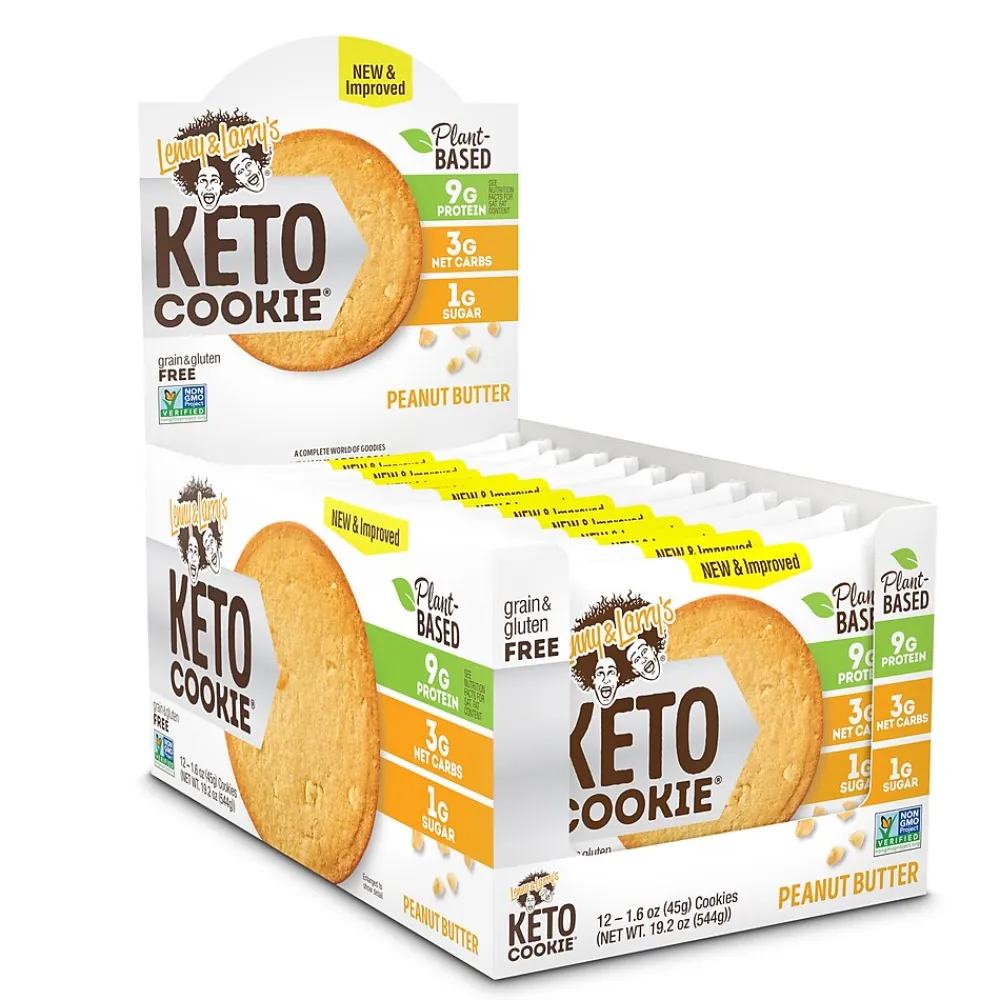 Lenny & Larry's Keto Gluten Free Peanut Butter Cookies, 1.6 oz., 12 Packs/Box (220-02084)