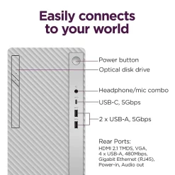 Hot Lenovo IdeaCentre Tower Desktop Computer, Intel Core i5-14400, 8GB RAM, 512GB SSD, Mouse & Keyboard Included, Windows 11 Home