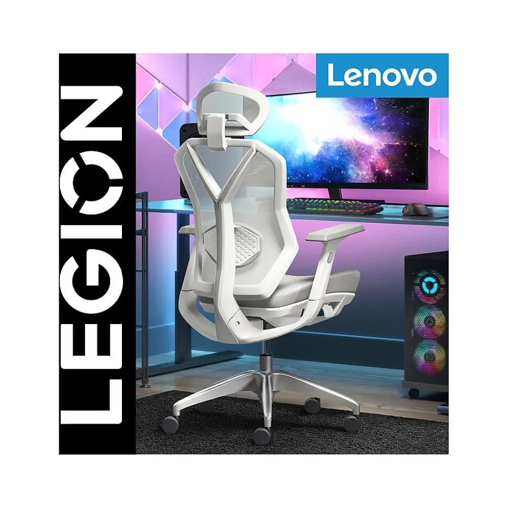 Gaming Chairs*Lenovo Legion Mesh Ergonomic Racing Gaming Chair, Light Gray (52015LGRY)