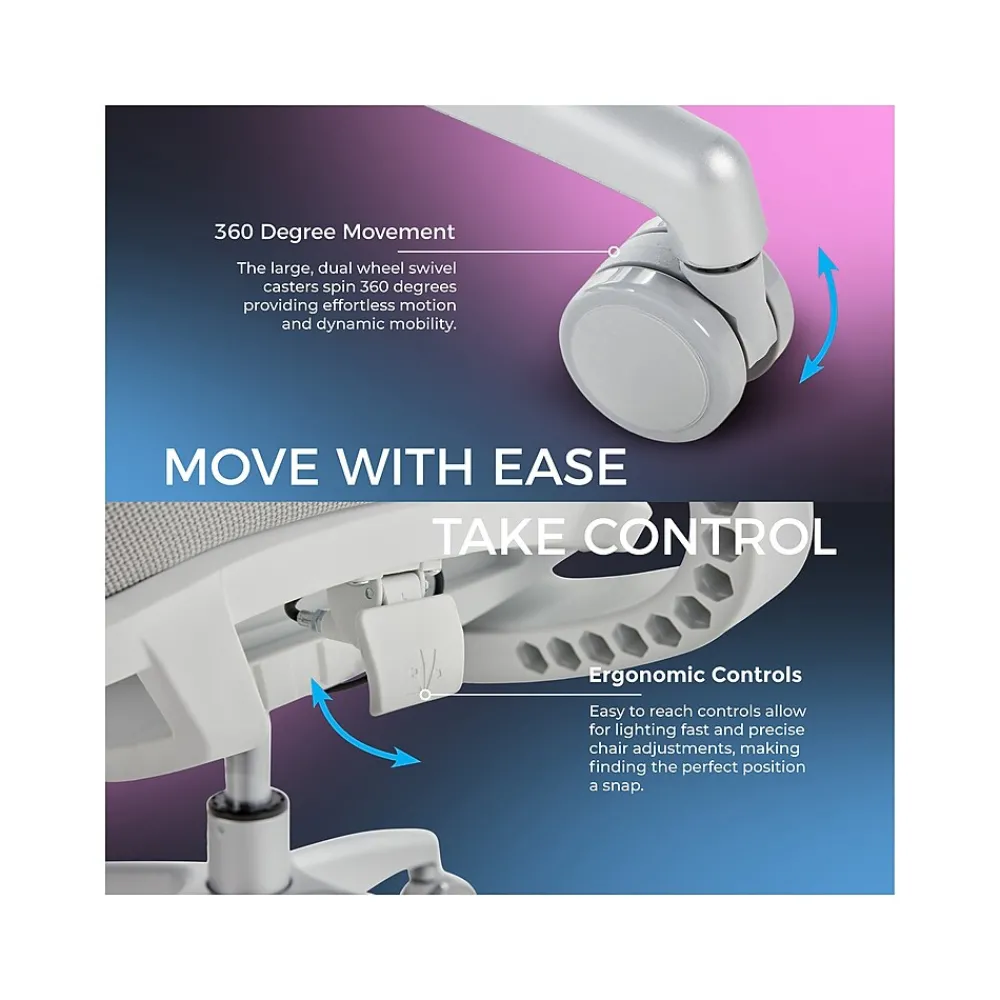 Gaming Chairs*Lenovo Legion Mesh Ergonomic Racing Gaming Chair, Light Gray (52015LGRY)